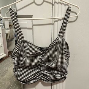 Gingham touched tank top